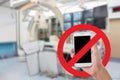 Don't use your mobile phone Recording videos and photos in the hospital.patientÃ¢â¬â¢s rights Royalty Free Stock Photo